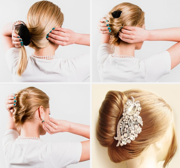 Как сделать прическу с гребнем фото и видео урок