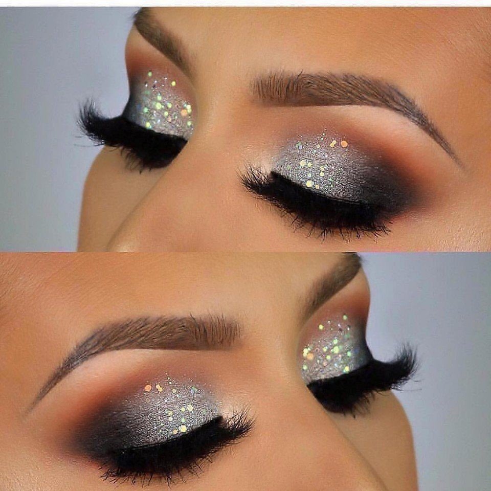 Новогодний макияж с блестками