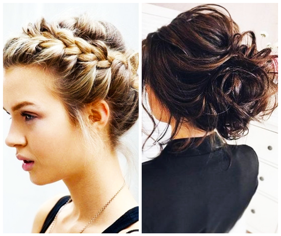 Простоя прическа на выход для средних волос