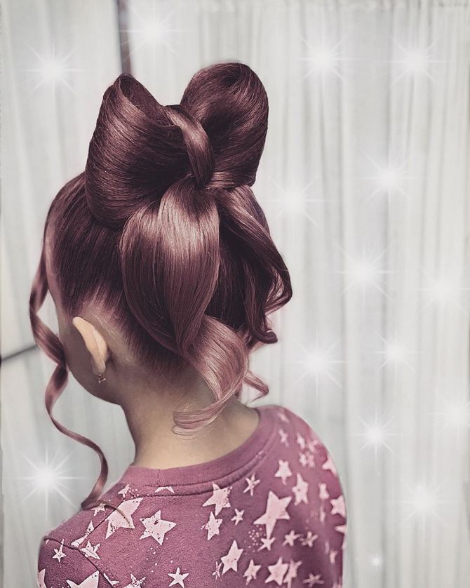 Прическа бант для девочек