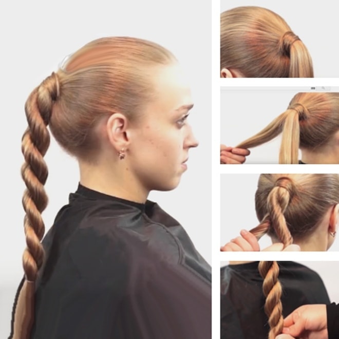 Конский хвост со жгутами