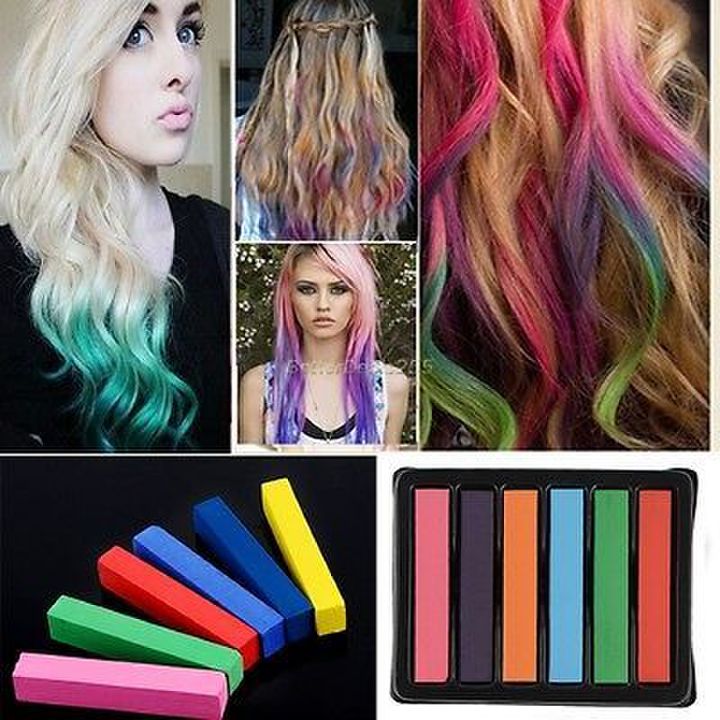 Ободок цвета радуги из собственных кос (Мелки для волос)