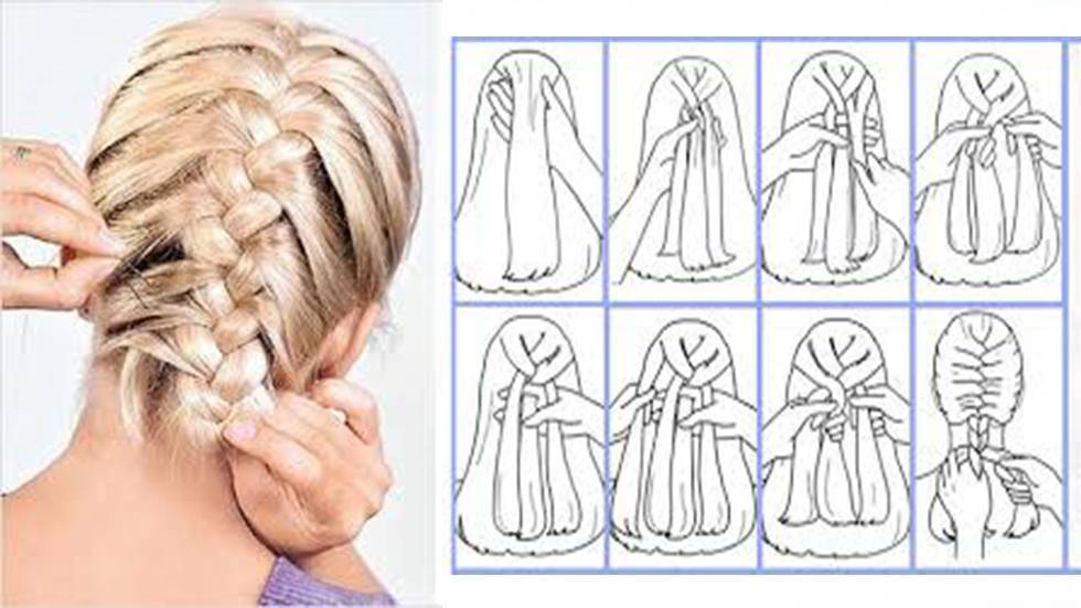 Как плести перевернутый колосок. Дневной и вечерний вариант