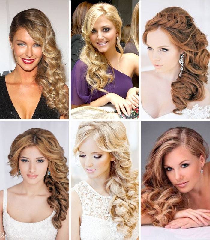 Быстрая прически на бок с локонами