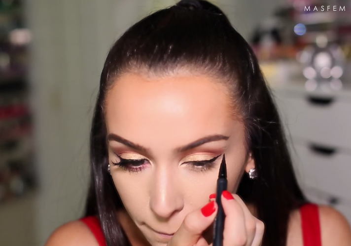 Макияж с красной помадой для брюнеток Макияж с красной помадой для брюнеток