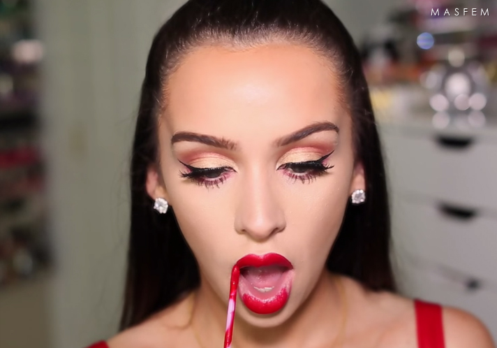 Макияж с красной помадой для брюнеток Макияж с красной помадой для брюнеток