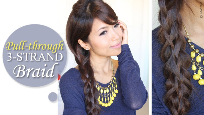 Необычная коса из 3 прядей путанная плетение видео фото