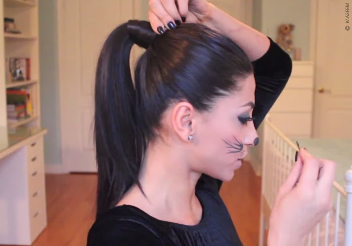 Кошачьи ушки волосы прическа хеллоуин маскарад Кошачьи ушки волосы прическа хеллоуин маскарад