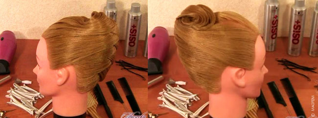 Офисная прическа с гладко зачесанными волосами Офисная прическа с гладко зачесанными волосами